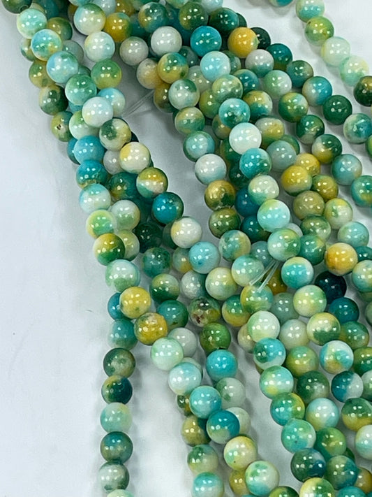 Mashan Jade Blue Green 6mm, 16" Strand