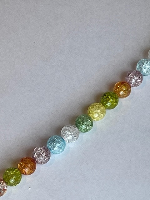 Multi Cracked Rock Crystal, 8mm, 16" Strand