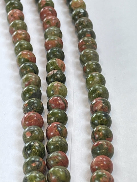 Unakite, 6mm, 16" Strand