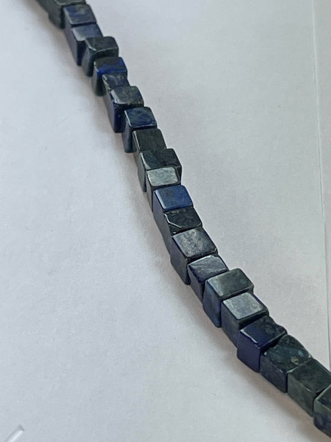 Lapis 4x4mm Cube, 16" Strand