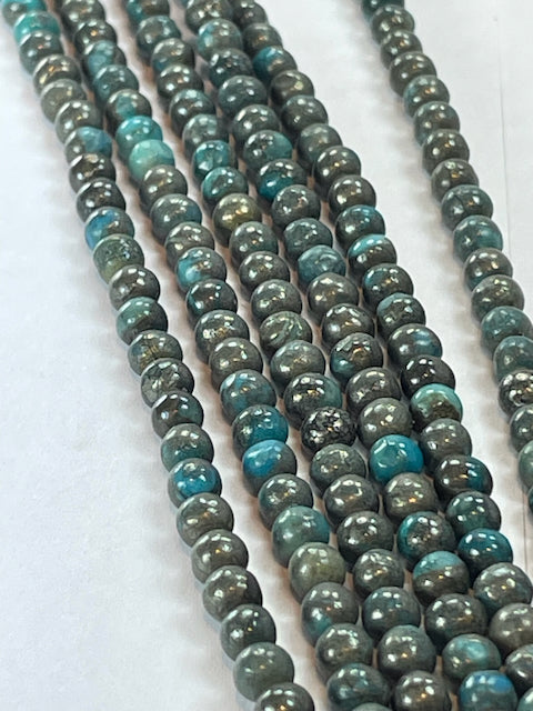 Blue Pyrite, 4mm, 16" Strand