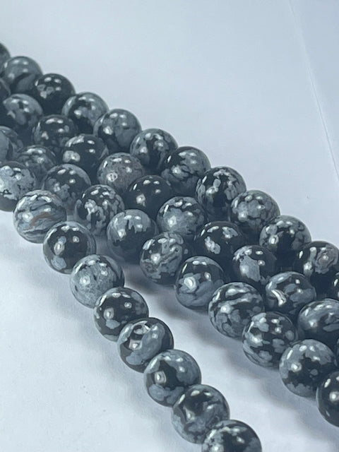 Snowflake Obsidian, 6mm, 16" Strand