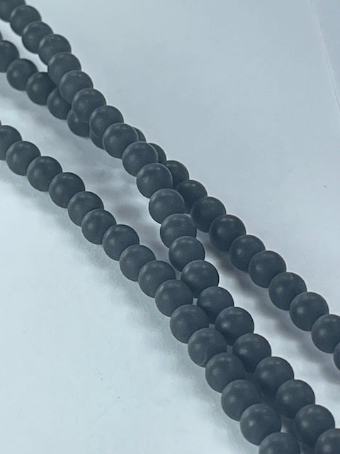 Black Onyx Matte, 4mm, 16" Strand